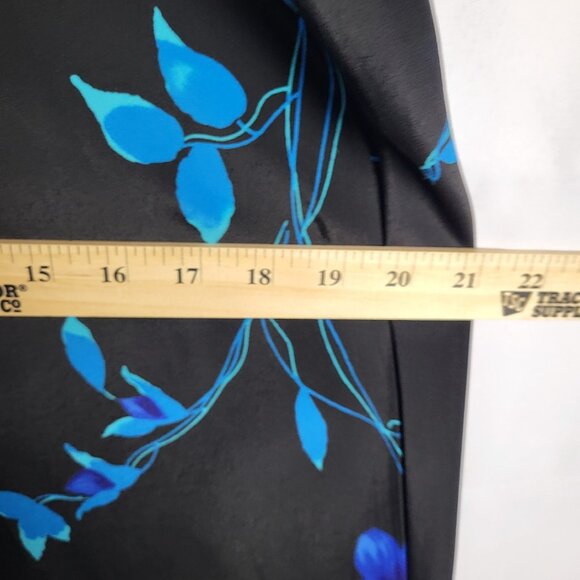 Vintage DBY Dark Floral Dress 7/8 Blue Black Maxi Fairy Whimsigoth Lace Back - Picture 8 of 9